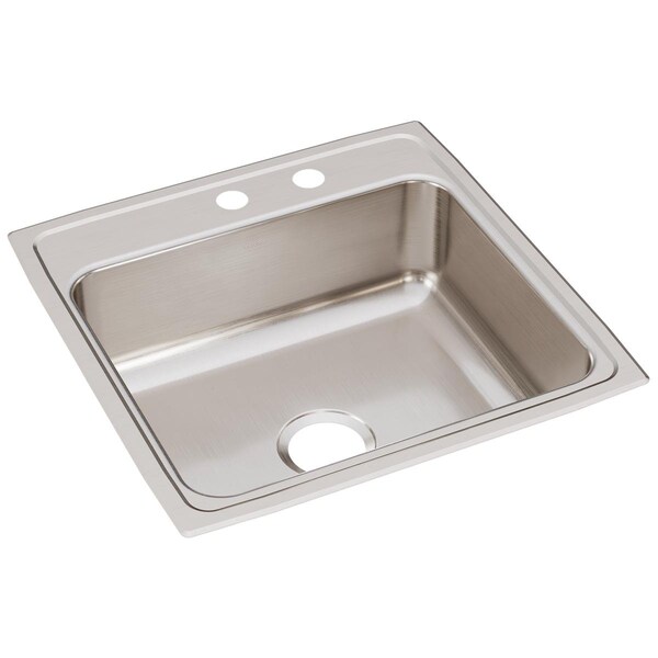 Lustertone Ss 22X22X7.6 Single Bowl Drop-In Sink With Quick-Clip